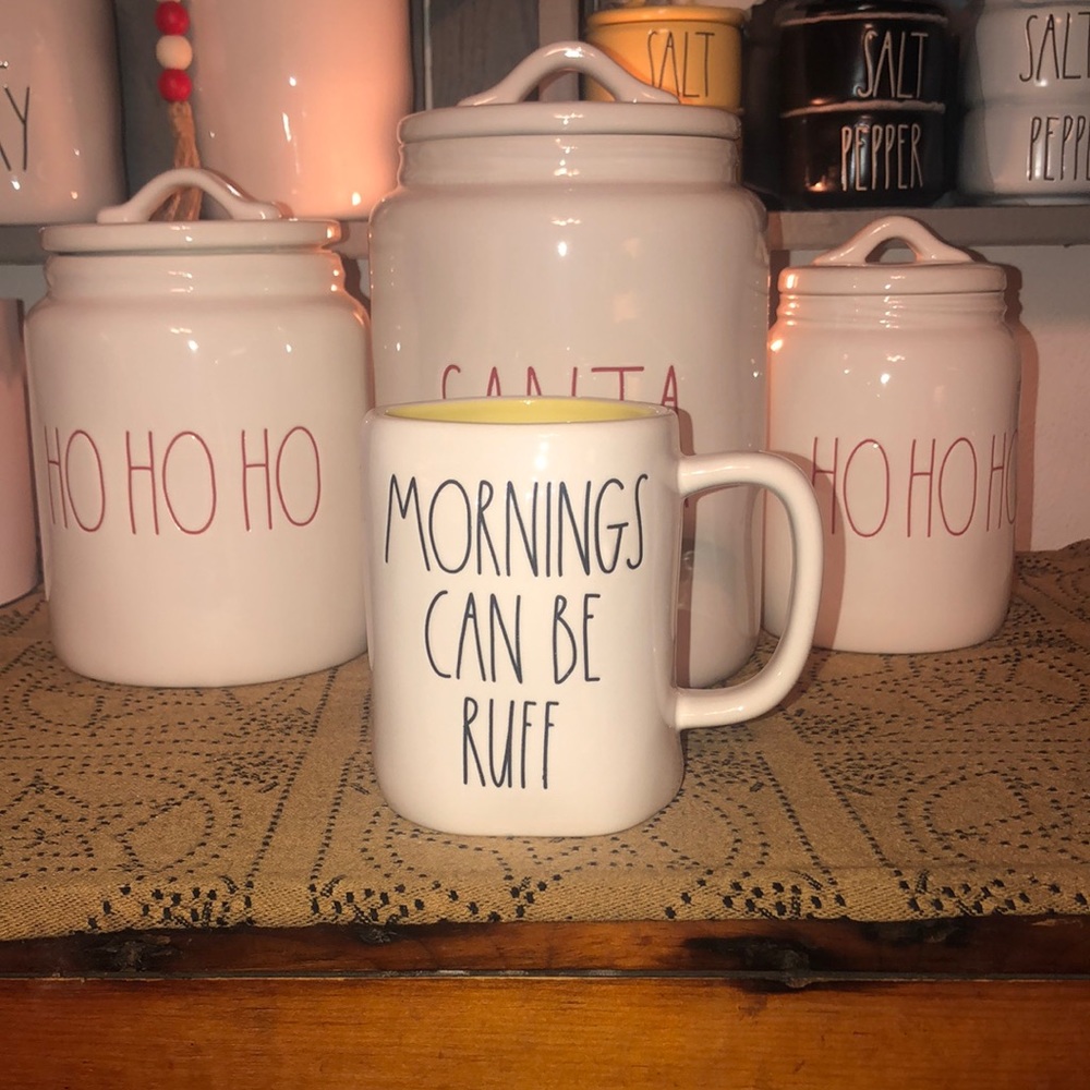 Rae Dunn MORNINGS CAN BE RUFF Mug